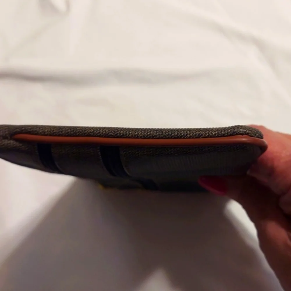 FENDI Vintage Pequin 3 Compartment zip pouch coated canvas leather lined.  Vgvc
